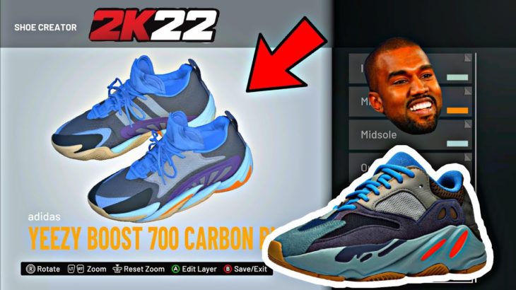 How To Make The Yeezy Boost 700 Carbon Blue In NBA 2k22