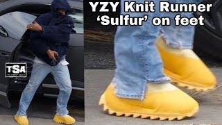 YEEZY KNIT RUNNER SULFER RNR ON FEET BY KANYE WEST,SELLS ON IN MINUTES!
