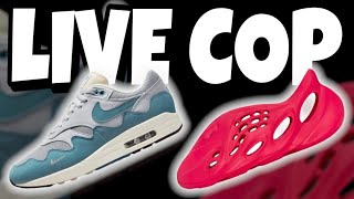 LIVE COP: Patta x Nike Air Max 1 “Aqua Noise” & Yeezy Foam Runner “Vermillion”
