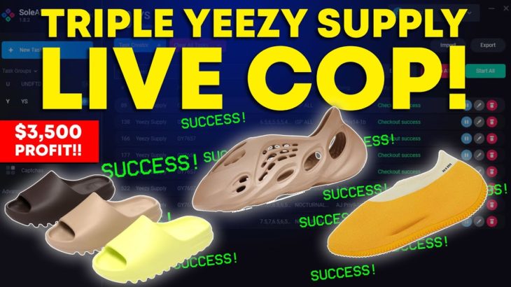 Triple Yeezy Supply Live Cop! Yeezy Slides, Foam Runners, Knit Runners – SNEAKER BOTTING 2021