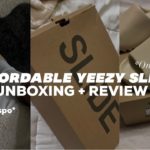 yeezy slide unboxing and OUTFIT INSPO, on foot view ft tonyshoes.com