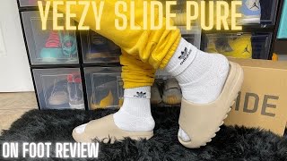 Adidas Yeezy Slide Pure (Restock Pair) Review + On Foot Review & Sizing tips