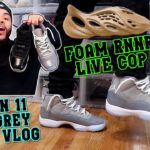 Jordan 11 Cool Grey Pick Up Vlog + Yeezy Foam RNNR Ochre LIVE COP