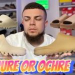 WHICH COLORWAY IS BETTER!? YEEZY SLIDE OCHRE OR PURE? (REVIEW/OUTFIT IDEAS)