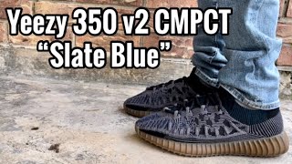 adidas Yeezy 350 v2 CMPCT “Slate Blue” Review & son Feet