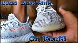 Early Retail pair 2022 Adidas Yeezy Blue Tint! ON FEET!