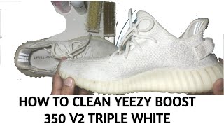 How to Clean Yeezy Boost 350 V2 Tripe White using Solelution