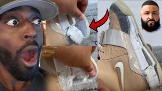 OMG!! DJ KHALED DESTROYS A $7,000 PAIR OF NIKE AIR YEEZY 1 TAN INFRONT OF KANYE WEST!!