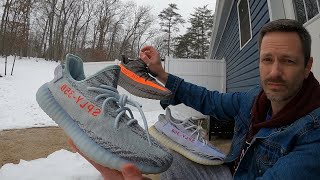 Yeezy 350 V2 – Blue Tint – Better than Beluga Reflective!?!? – Side by side Comparison