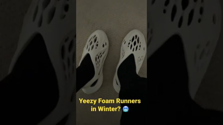 Yeezy Foam Runners with two socks on each Foot is Comfy😳