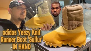 adidas Yeezy Knit Runner Boot Sulfur Sneaker IN HAND & DJ KHALED Sneaker Collection With Fat Joe