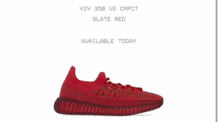 FIRST LOOK! adidas YEEZY 350 V2 CMPCT “Slate Red” Release Date