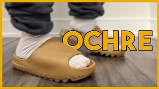 YEEZY SLIDE OCHRE | REVIEW + ON-FEET (NEW MATERIAL ON THESE??)