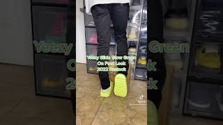 Adidas Yeezy Slide Glow Green (2022 Restock Pair) On Foot
