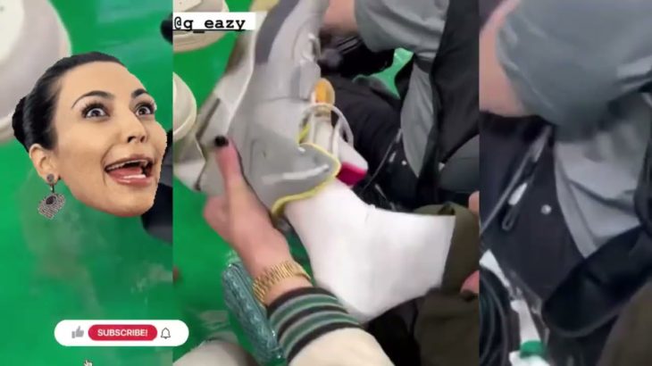 G-Eazy Nike Yeezy Shoes Fall Apart at the 2022 NBA Playoff game Celtics VS Bucks  #nbatwitter