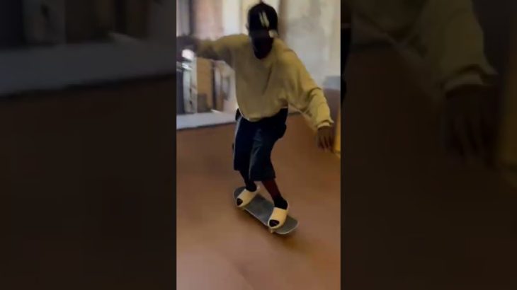 Would you skate in Yeezy Slides? #shorts #shortscreator #skateboarding #yeezy #viral #skate #kanye