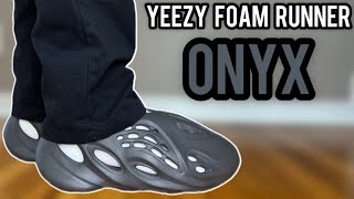 WATCH BEFORE YOU BUY!! Yeezy Foam RNNR Onyx Review, Sizing, & On Feet!