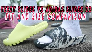WHICH ONE IS BETTER? Adidas Slides 22 black vs YEEZY SLIDES GLOW GREEN.