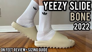 BEST YEEZY SLIDE?! Yeezy Slide Bone 2022 Restock Review, Sizing & On Feet!