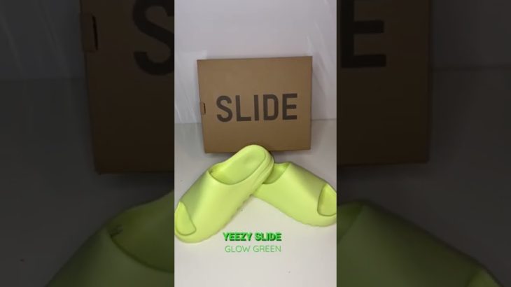 YEEZY SLIDE GLOW GREEN 💚 super comphy! #kanyewest #yeezy #yeezyslides