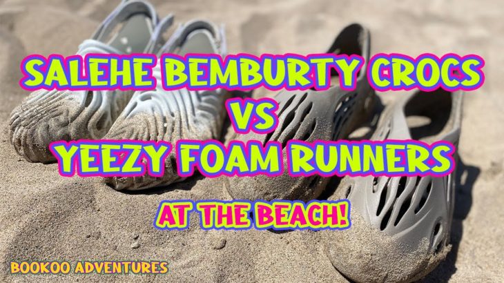 Yeezy Foam Runners vs Salehe Bembury Crocs AT THE BEACH!