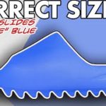 CORRECT SIZING! Yeezy Slides Azure Blue – Review and Correct Sizing #shorts