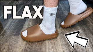 YEEZY SLIDE ‘Flax’ Full On Foot REVIEW! Sizing Is Fixed & Aftermarket Updates!