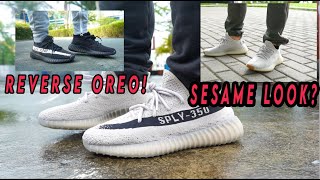 BEFORE BUYING Adidas YEEZY 350 SLATE ON FEET REVIEW AND SESAME COMPARISON