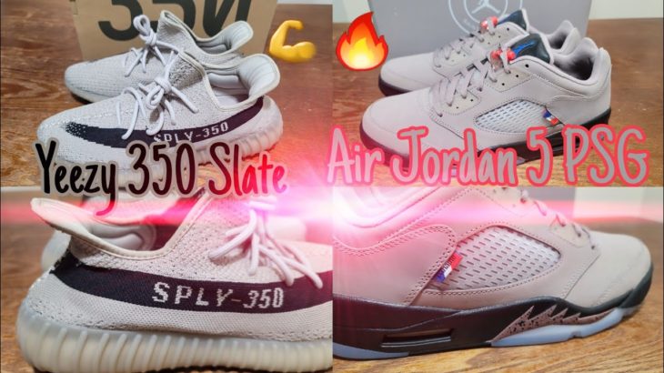 Pt 2 Jordan 5 low psg and also Yeezy 350 slate . Not really feeling the psg 😕 but the yeezy is 🔥