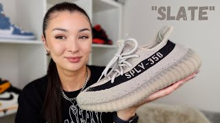 YEEZY 350 V2 SLATE REVIEW & ON FEET |  SIZING ON THESE ARE CRAZY!!