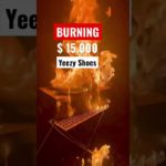 Kayne Fans Burns 15K dollar Yeezy Shoes #viral