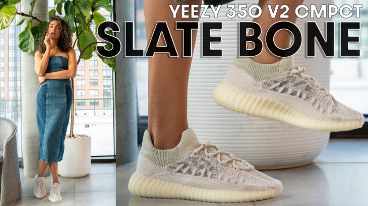 THESE ARE CLEAN! Yeezy 350 v2 CMPCT Slate Bone On Foot Review & How to Style