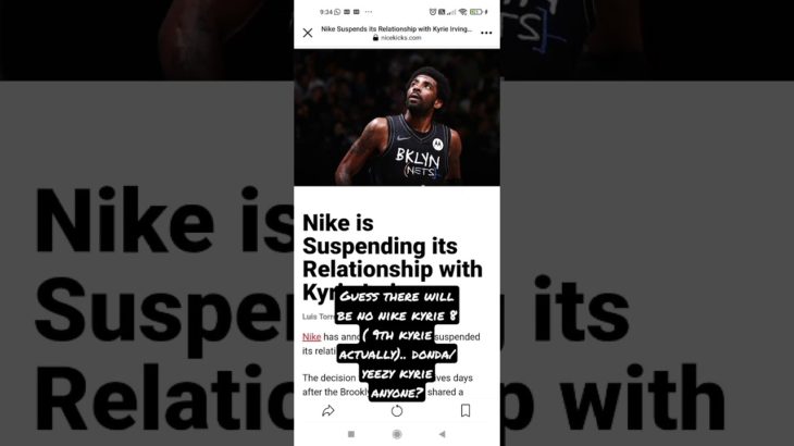 Guess there will be no kyrie 8 (9th kyrie actually).. donda/yeezy kyrie anyone? #nikesuspendkyrie