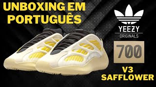 Unboxing Adidas Yeezy 700 V3 Safflower em Português #yeezy