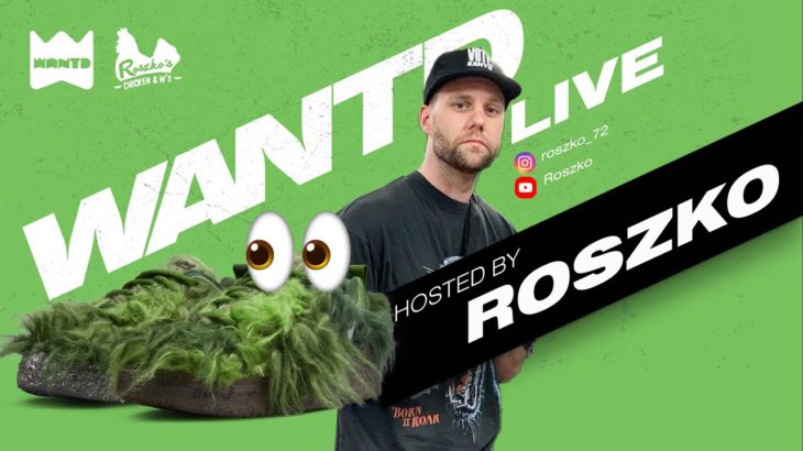 2/7 WANTD Live Shopping  CPFM 1 Grinch, Yeezy 350v1 Pirate Black, Jordans, and more w/ Roszko