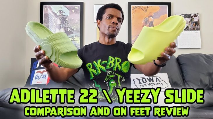 Adidas Adilette 22 Slides  Yeezy Slides Comparison and On Feet Review (GX6946  HQ6447)