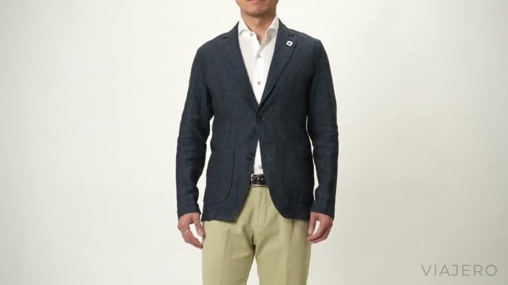 【LARDINI】春夏の定番素材リネン100%のシャツジャケット ラルディーニ 2023SS ソリッド イタリア製 メンズ EMAMA61 EPAMAJ/ELAMAJ リネン100%