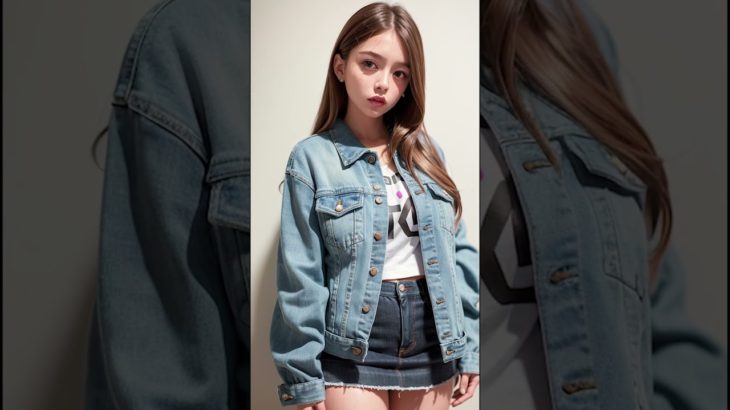 【Ai art】#StableDiffusion 　girl in denim jacket　데님 재킷을 입은 소녀　牛仔夹克的女孩　デニムジャケットを着た女の子