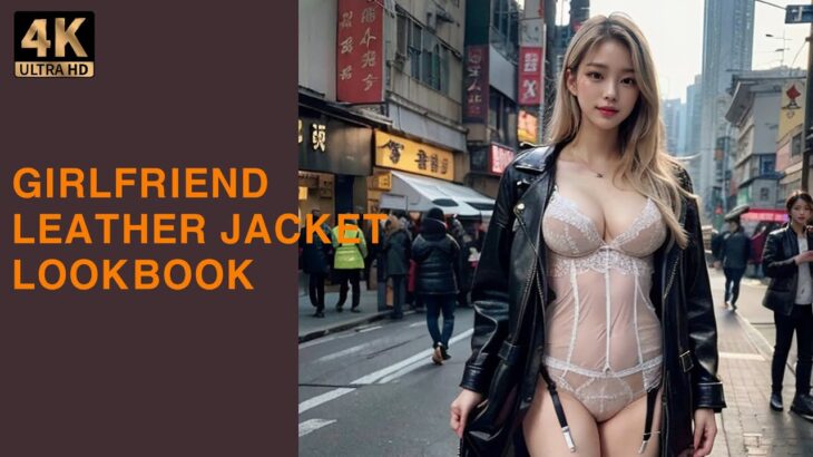 [4K AI Art] 가죽자켓만 입고 온 여자친구 girlfriend wearing leather jacket 革のジャケットしか着ていない彼女 | realistic LOOKBOOK