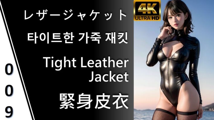 [4K AI LookBook] 009. Tight Leather Jacket / 緊身皮衣 / レザージャケット / 타이트한 가죽 재킷