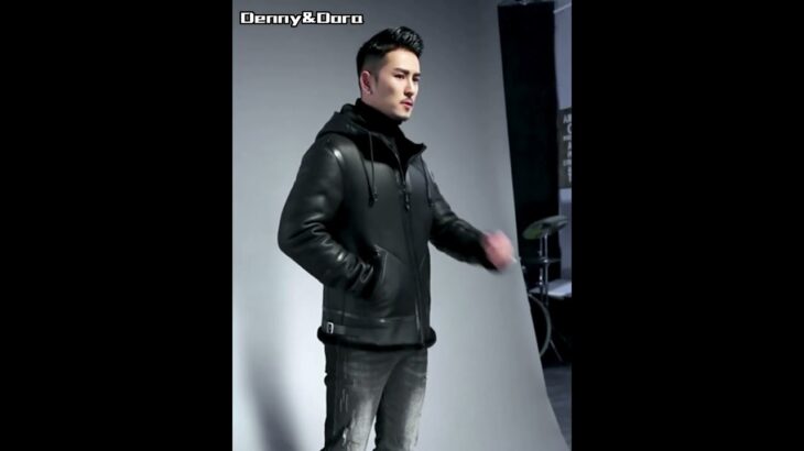Denny&Dora メンズ ウィンター ムートン ジャケット メンズ ブラック ムートン ジャケット レザー ジャケット 毛皮付き メンズ