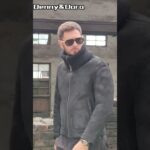 Denny&Dora メンズ B3 ムートンジャケット ブラックレザージャケット ショートファーコート 厚手ウールコート