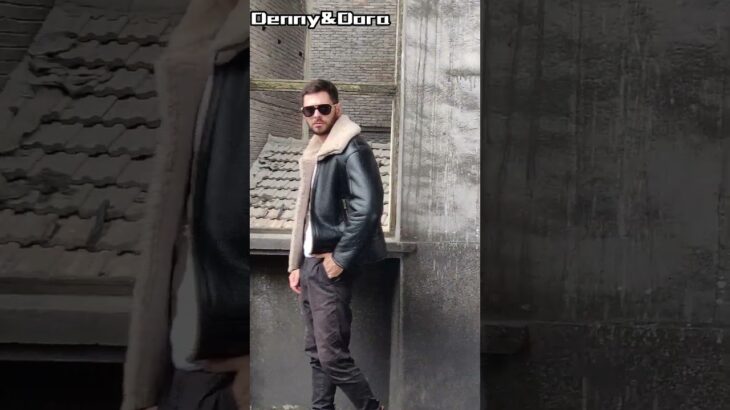 Denny&Dora ニュームートンコート メンズ B3 ボンバージャケット ショートウィンターコート ブラックレザージャケット ファーコート