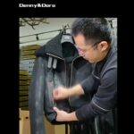 Denny&Dora Men’s Black Shearling Jacket Short Fur Jacket Winter Leather Jacket Fashion Casual Coat