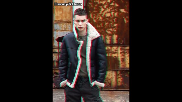 Denny&Dora Men’s Casual Shearling Jacket Natural Shearling Sheepskin Coat Black Pilot Jacket