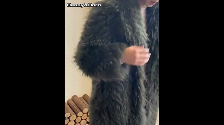 Denny&Dora Mens Green Raccoon Fur Coat Leather Jacket Winter Coats Raccoon Fur Coat Fur Jacket