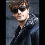 Denny&Dora Men’s Mid-Length Leather Coat Men’s  Shearling Jacket Notched Collar Coat