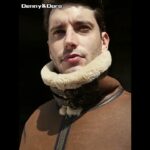 Denny&Dora Men’s Shearling Jacket B3 Natural Shearling Leather Coat Brown Leather Jacket
