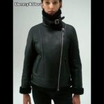 Denny&Dora Women’s Lapel Collar Woman Jacket Short Sheepskin Coat Women’s Shearling Jacket
