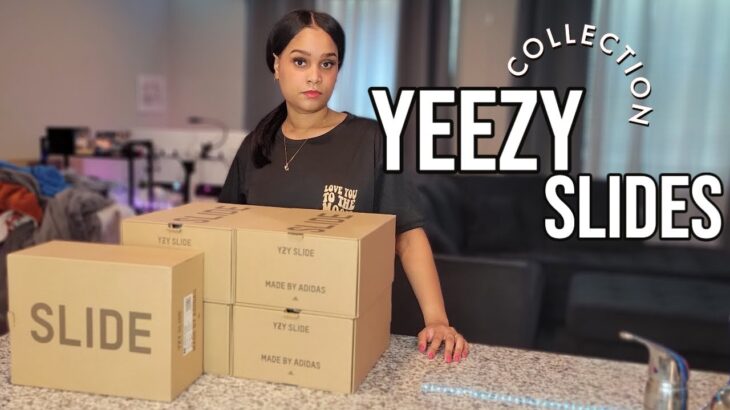 Yeezy Slides Collection | All The Yeezy Slides I Have | Pure, Azure, Onyx, & More 💙